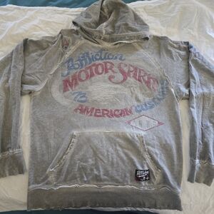 Affliction Gray and Red Graphic Hoodie for Men